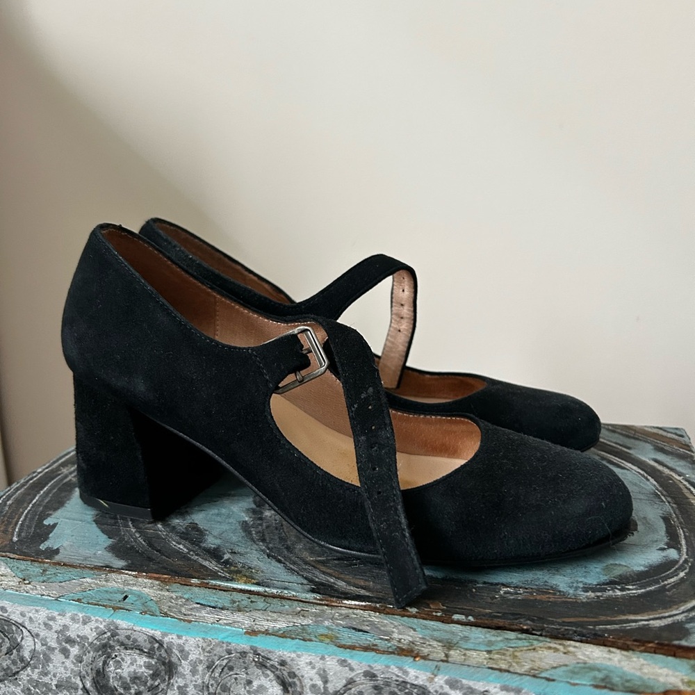 Black Suede Mary Jane’s